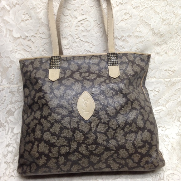 (SOLD) Yves Saint Laurent Large Coated Canvas Tote - Picture 6 of 16